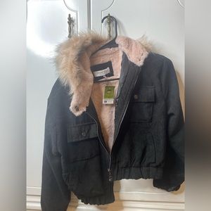faux fur crop jacket